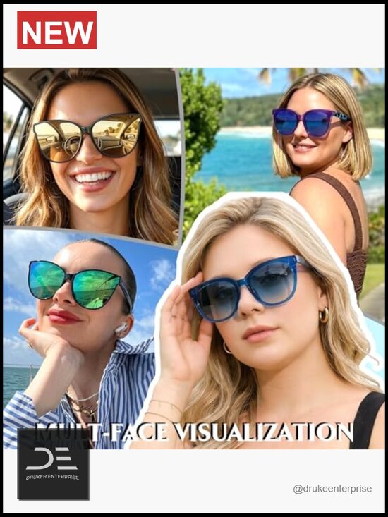Oversized Cat Eye Polarized Sunglasses UV400 Protection TR90 Frame main image 7